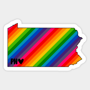 USA States: Pennsylvania (rainbow) Sticker